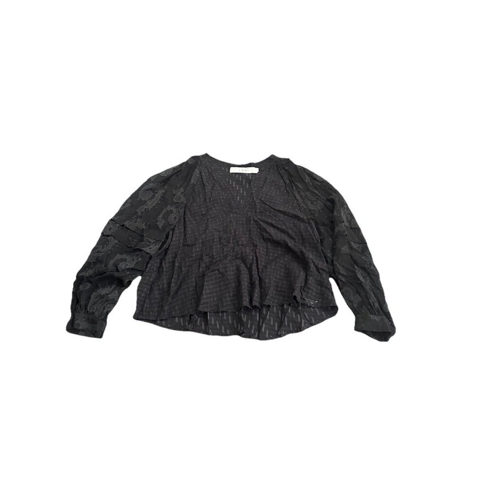 Women’s IRO Kisar Fil Coupé Jacquard Blouse In Black Size 40 US 8 - Picture 2 of 4